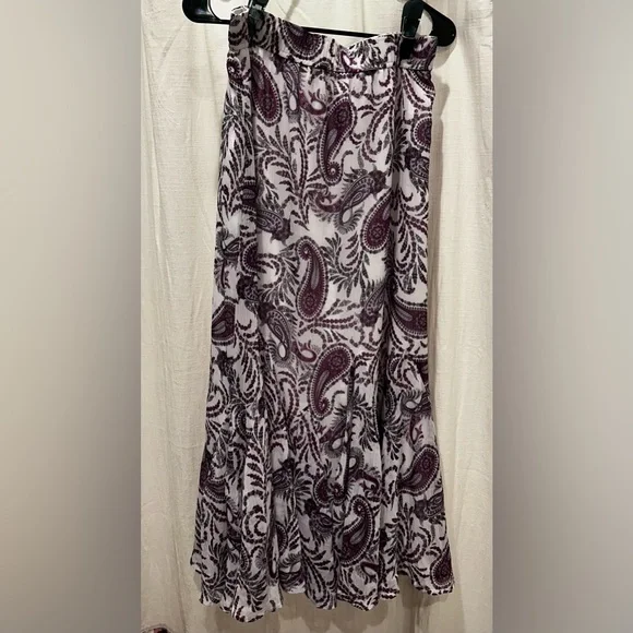 LOFT Purple Paisley Maxi Skirt - Picture 1 of 3
